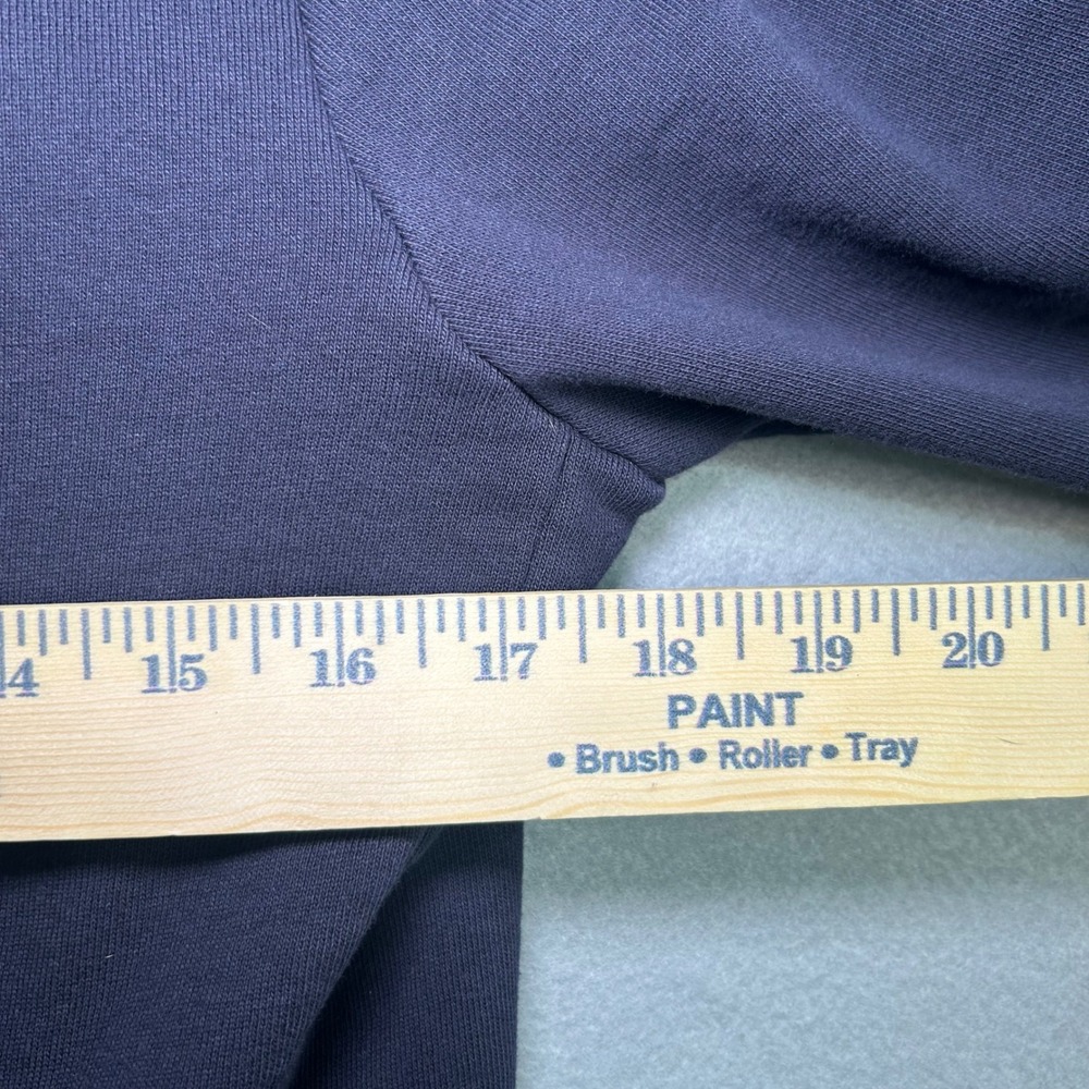 Saint + Sofia Jacket Womens 12 Navy Blue Striped Asymmetrical Organic Cotton Zip - Picture 4 of 9